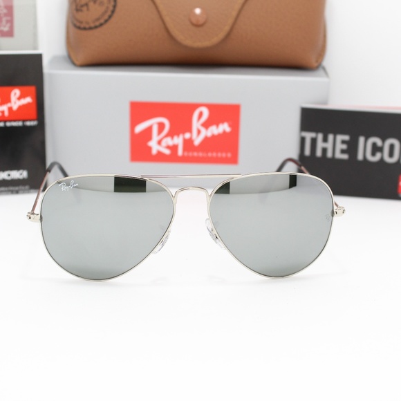 RAY-BAN RB 3025 W3277 SILVER FLASH AVIATORS - Picture 2 of 8